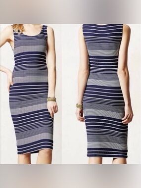 Anthropologie Maeve XS Sleeveless Navy and White Dress